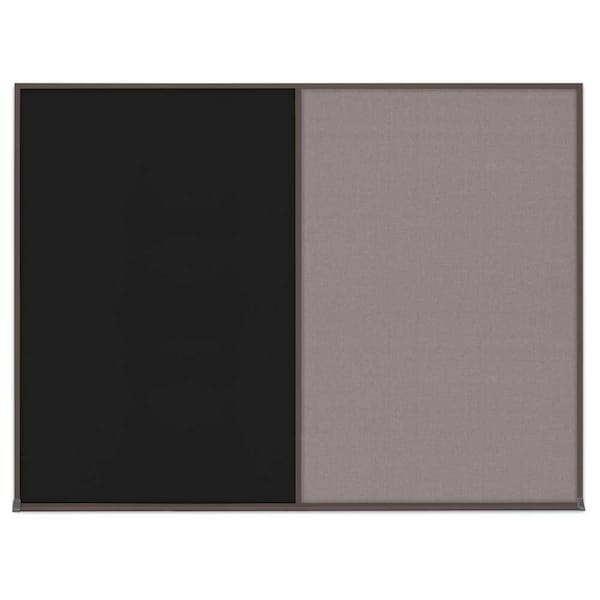 United Visual Products Triple Door Radius Corkboard, 72"X48", B UV80055-BRONZE-CLOUD - main